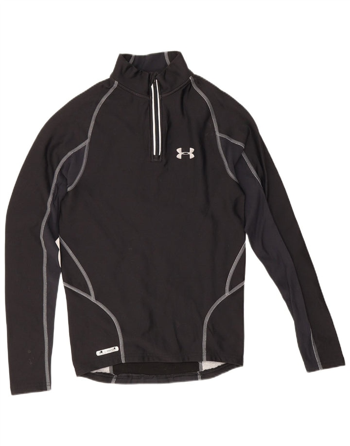 Maglia da ginnastica Under Armour da uomo Cold Gear Graphic Pullover media nera