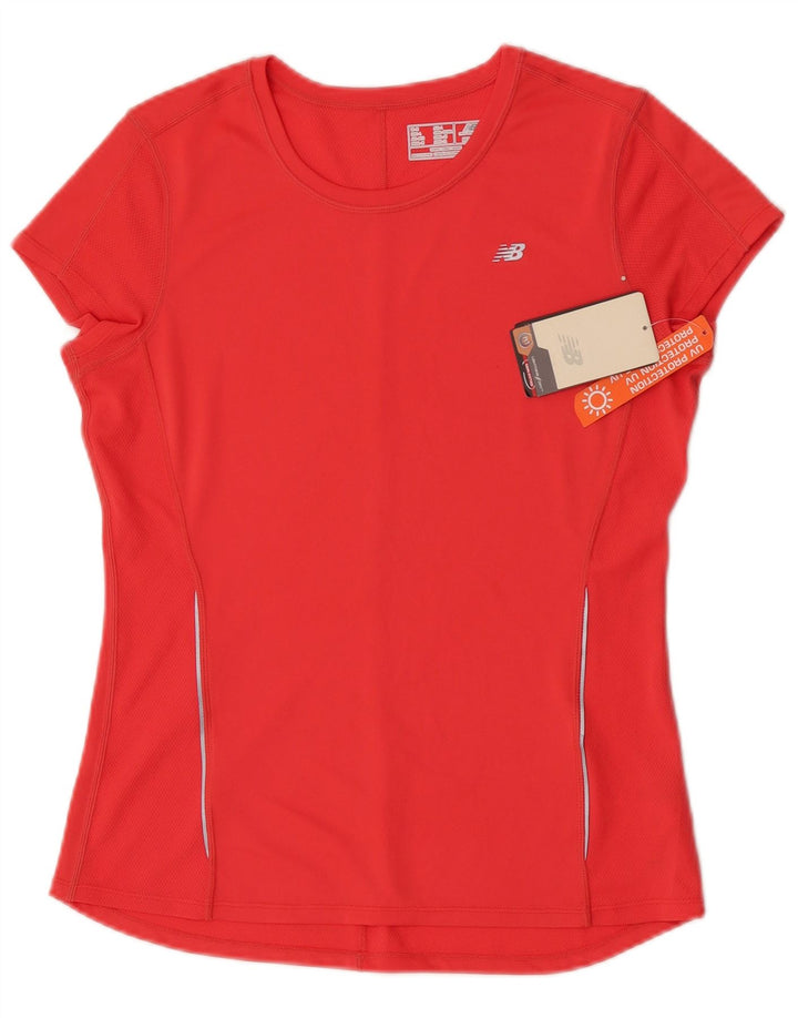 T-shirt da donna New Balance Top UK 14 grande poliestere rosso