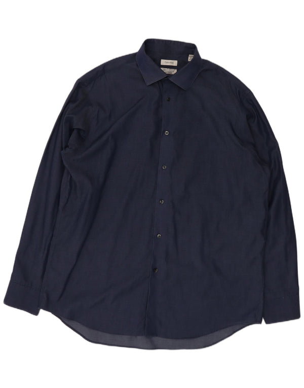 Camicia da uomo vestibilità regolare Calvin Klein taglia 16 1/2 grande blu navy