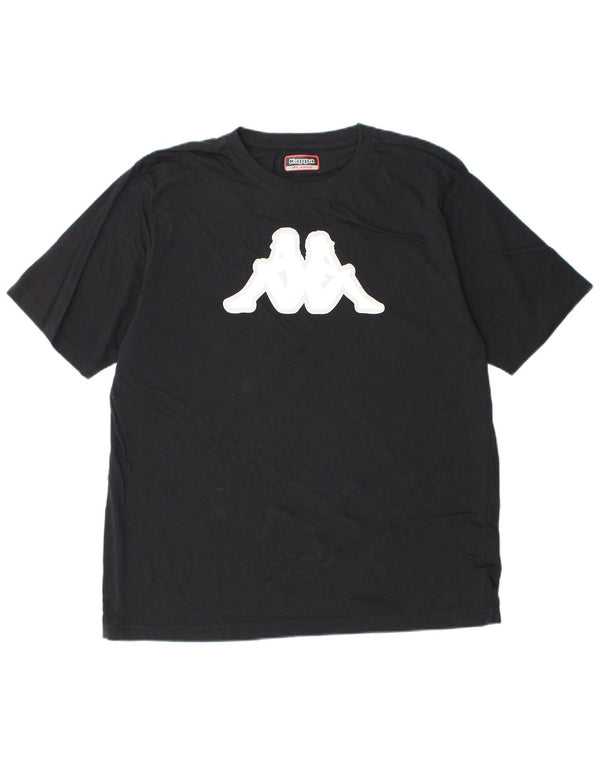T-shirt grafica da uomo KAPPA Top XL in cotone nero