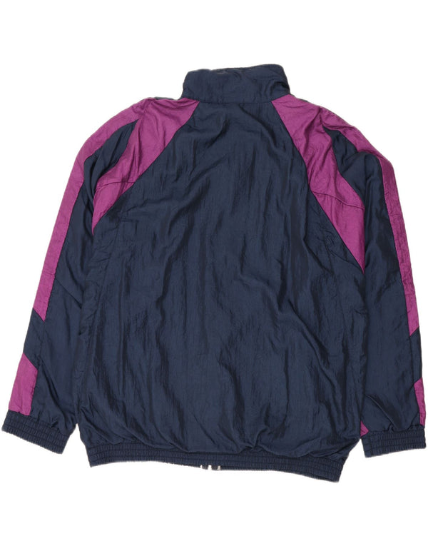 Ropam Mens Graphic Tracksuit Top Jacket 2XL Navy Blue Colourblock Cotton