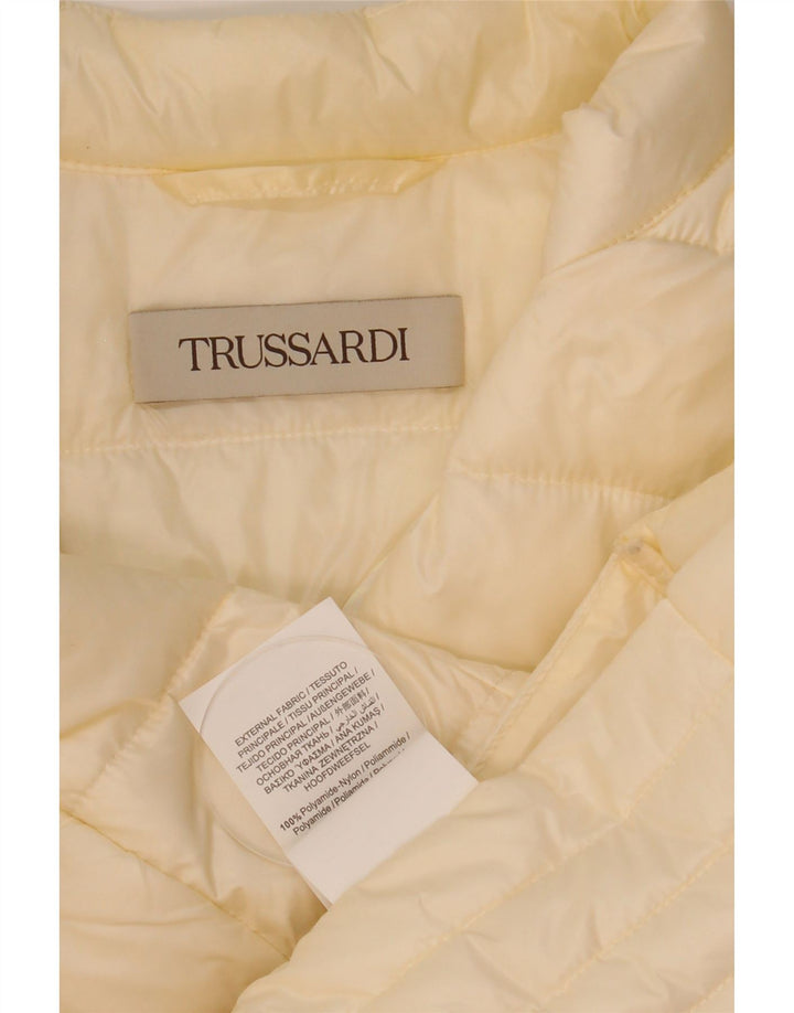 Giubbotto Imbottito Donna Trussardi IT 44 Medio Poliestere Bianco Sporco
