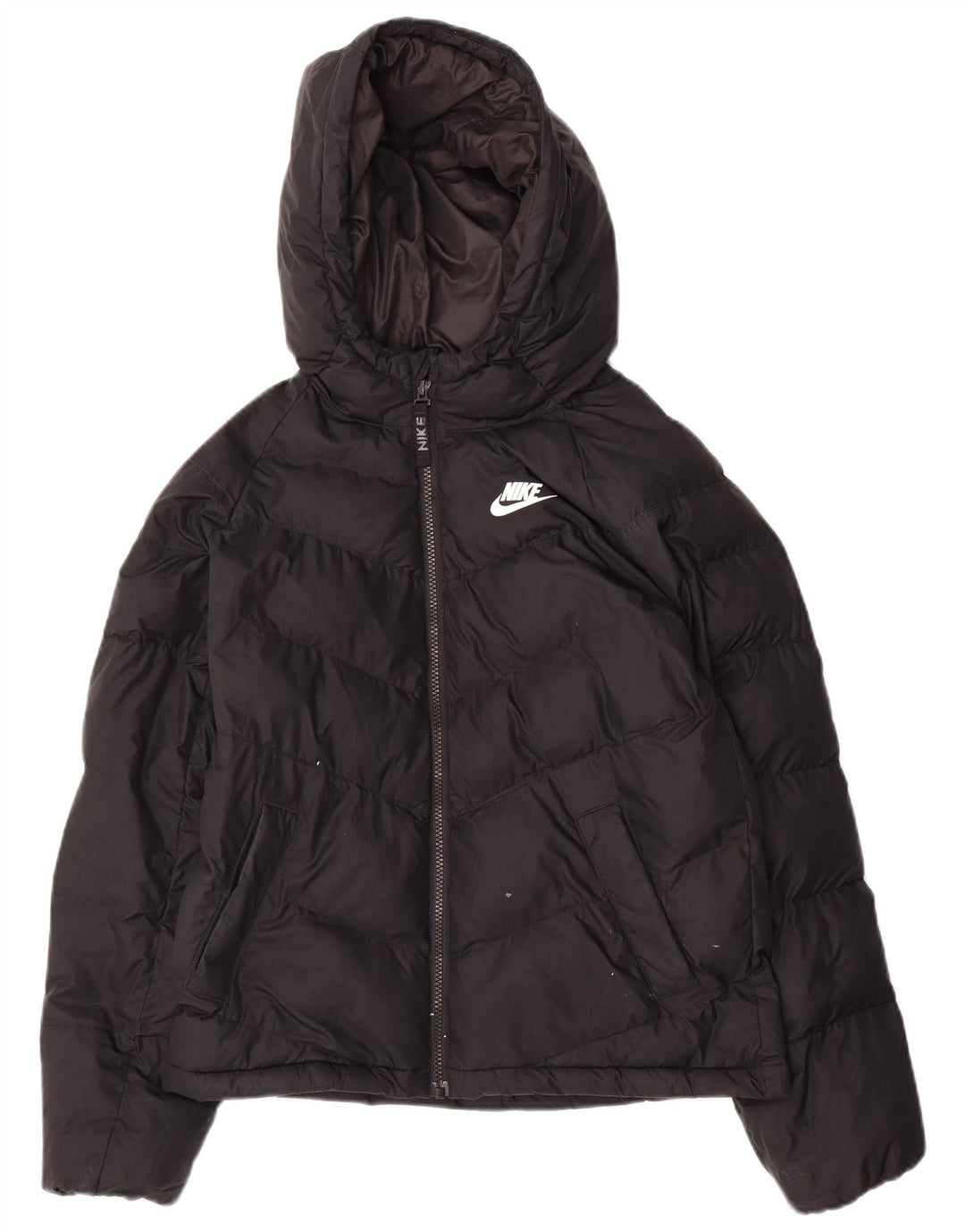 Giacca imbottita con cappuccio Nike da ragazzo 12-13 anni Large nera in poliestere