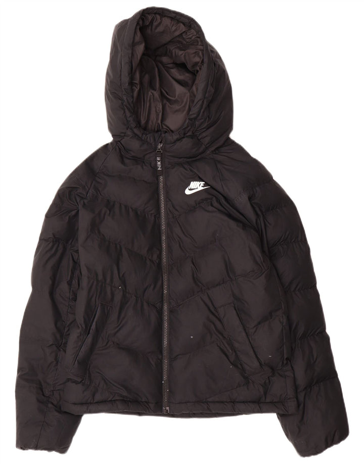 Giacca imbottita con cappuccio Nike da ragazzo 12-13 anni Large nera in poliestere