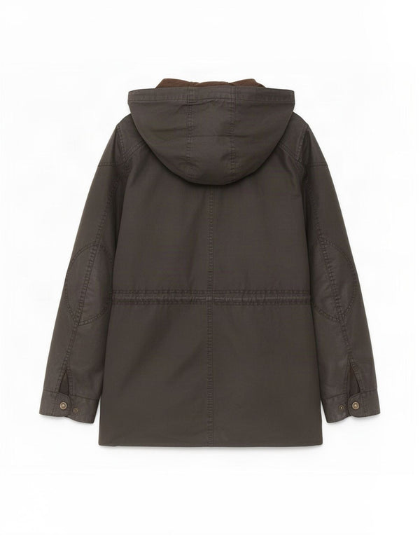 Giacca da donna in cotone cerato con cappuccio Fat Face UK 10 Small Grigio