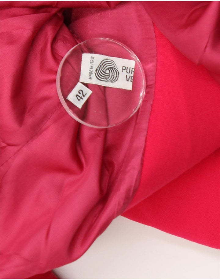 Giacca blazer vintage da donna a 2 bottoni EU 42 in lana vergine rosa medio
