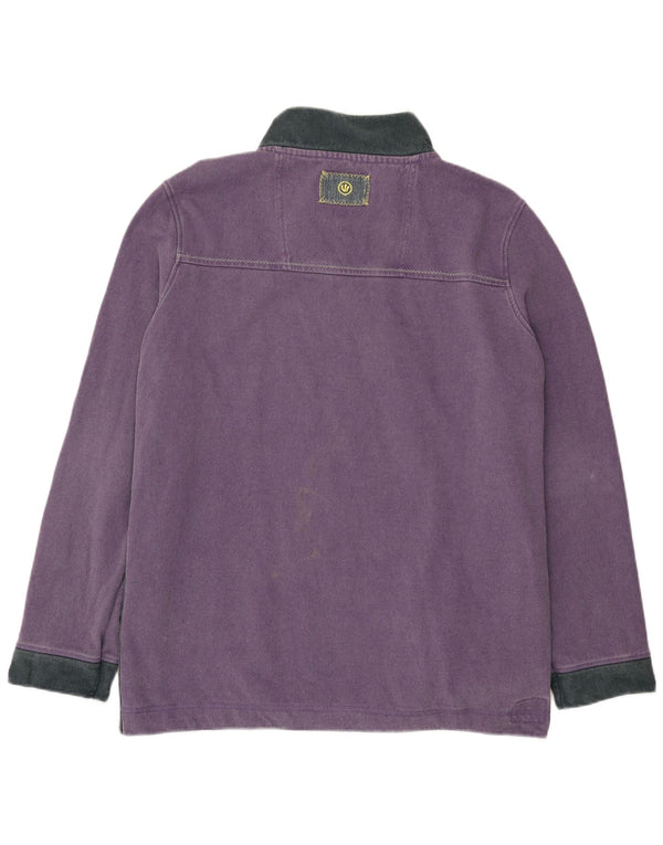 Felpa da uomo con collo con zip Fat Face, maglione 4XL, cotone color block viola