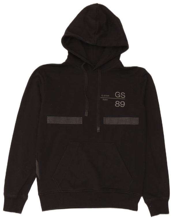 Felpa con cappuccio grafica da uomo G-Star XS in cotone nero