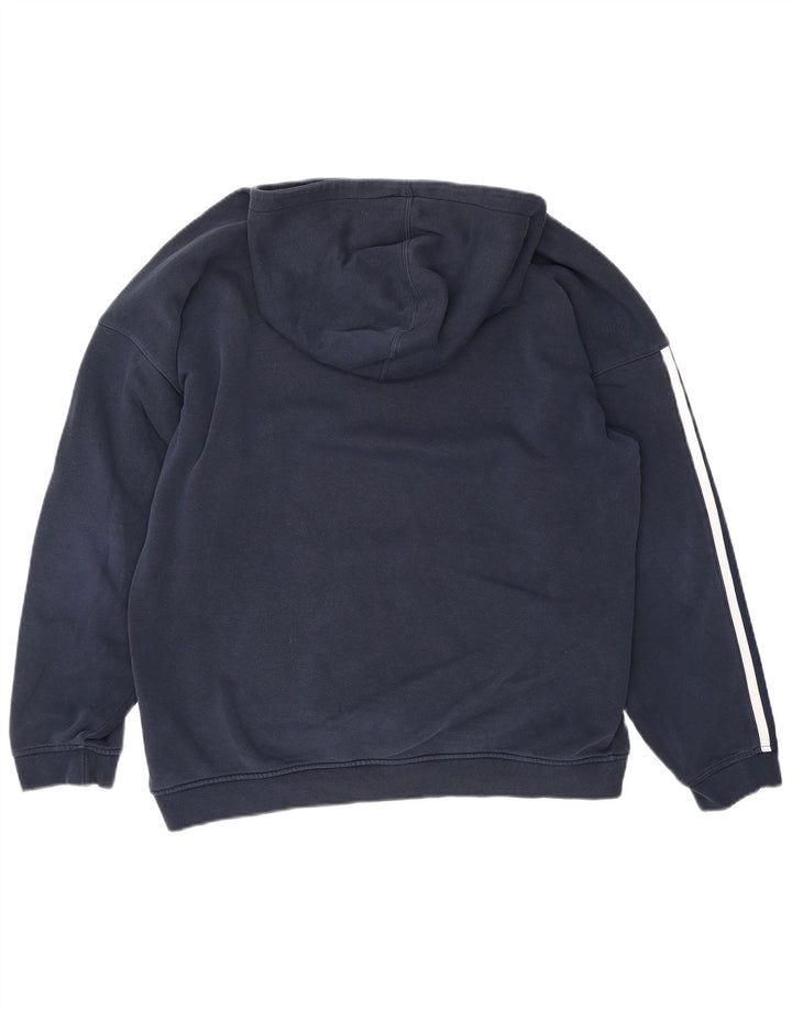 Felpa con cappuccio grafica da uomo Adidas media blu navy