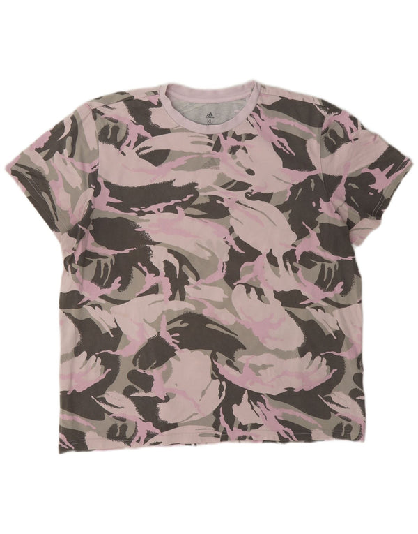 T-shirt da donna Adidas Top UK 20/22 XL cotone mimetico multicolore