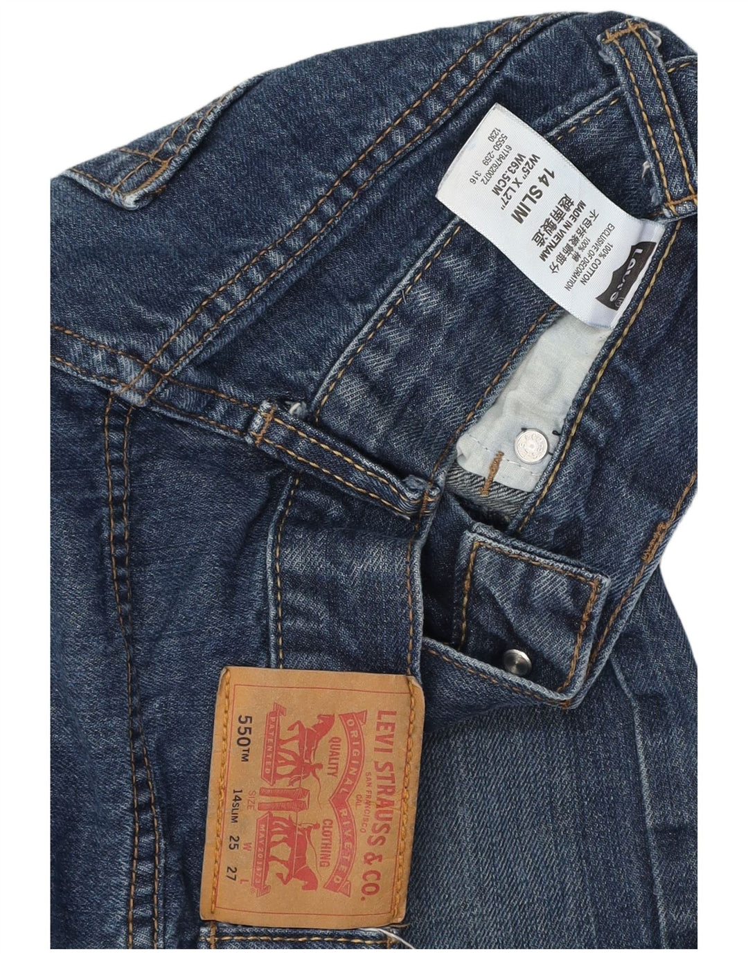 LEVI'S Jeans dritti 550 vestibilità rilassata per ragazzi 13-14 anni W25 L27 Blu