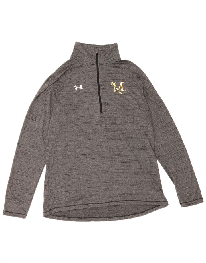 UNDER ARMOUR Top da tuta da uomo Heat Gear con zip e collo grigio medio