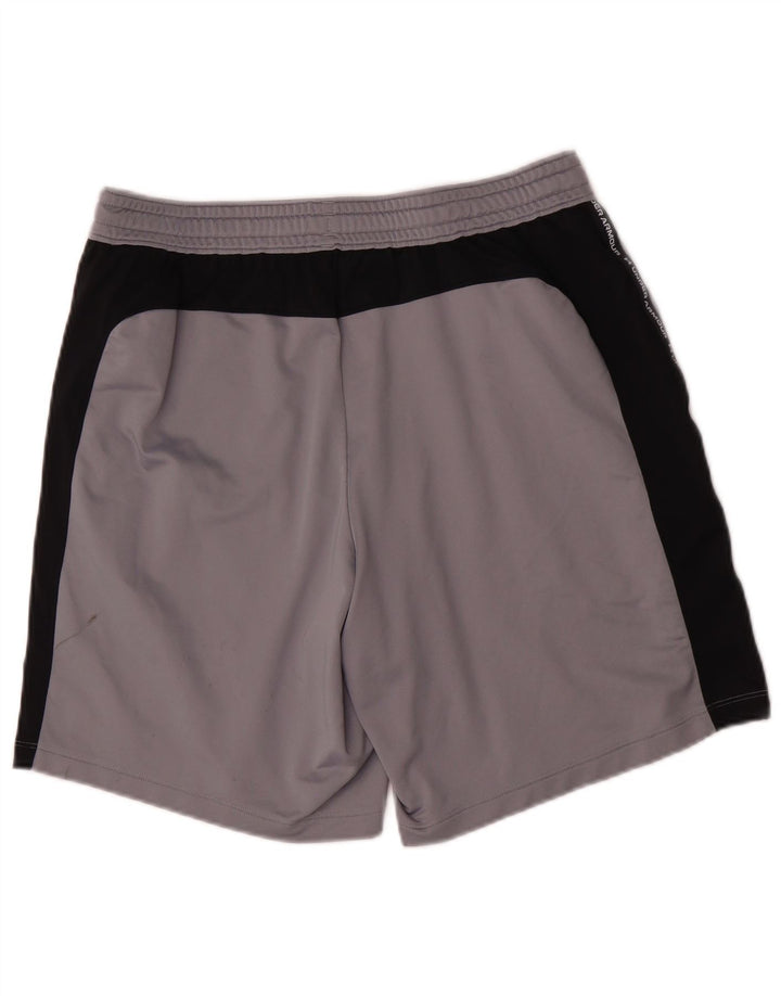 Pantaloncini sportivi con grafica da uomo Under Armour, grandi, in poliestere color block grigio