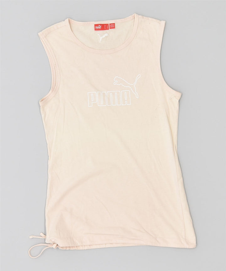 Canotta grafica da donna PUMA UK 10 piccola in cotone bianco sporco