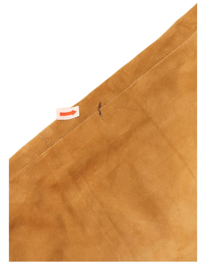 Pantaloni corti da donna in pelle scamosciata VINTAGE W32 L25 Marrone