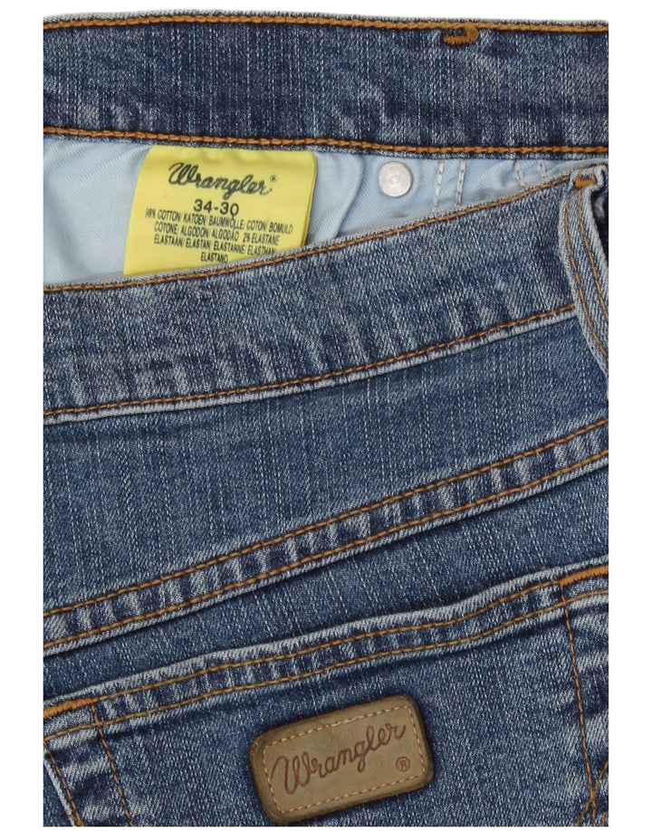 Jeans slim fit regolari da uomo Wrangler W34 L30 cotone blu