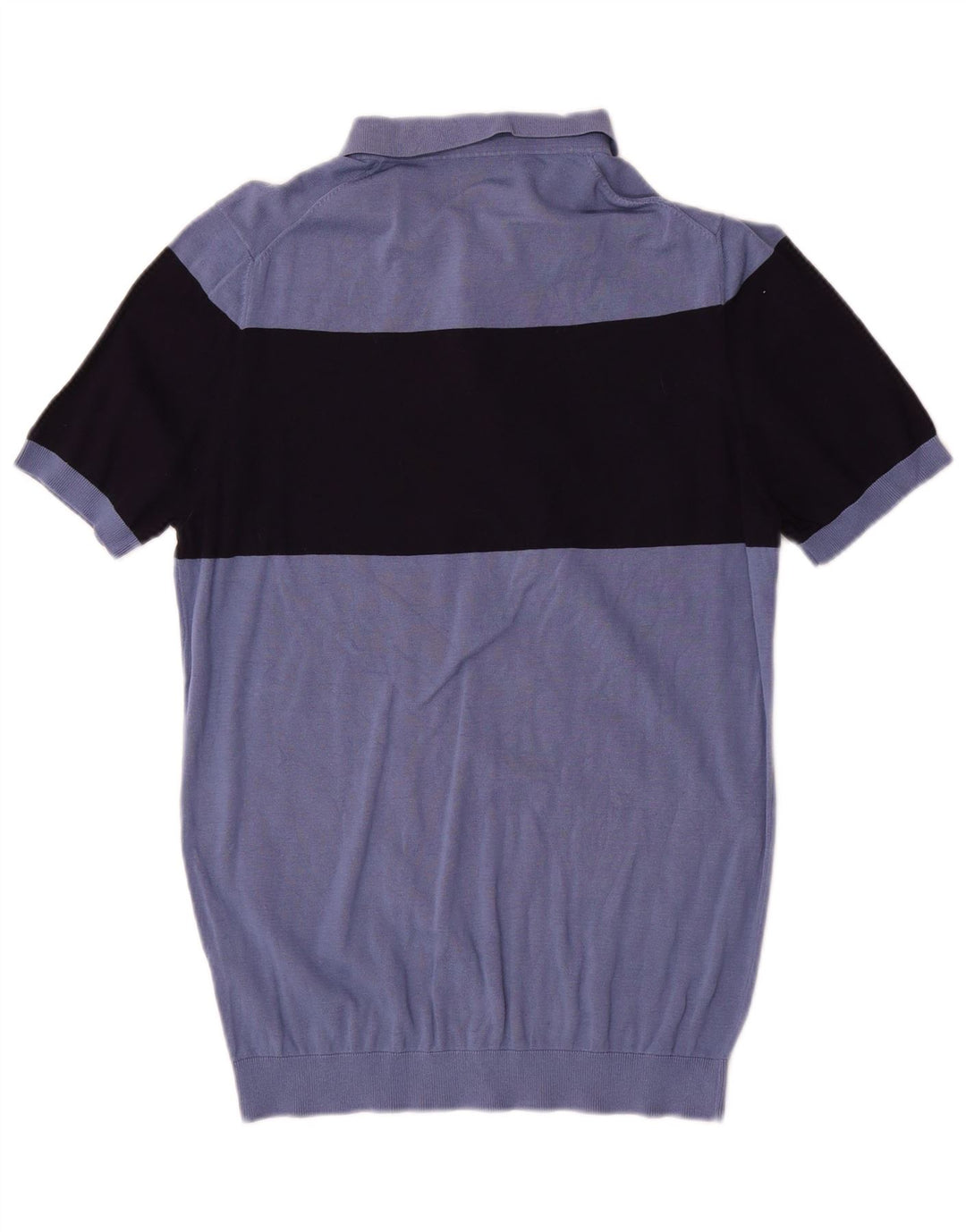 Massimo Dutti Maglione da uomo con collo alto a blocchi di colore blu medio