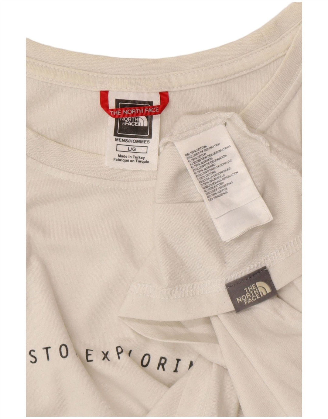 THE NORTH FACE T-shirt grafica da uomo grande in cotone bianco