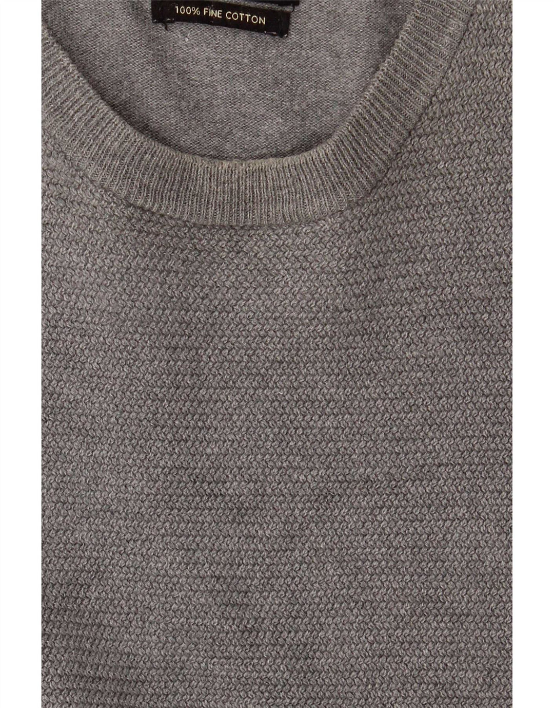 Maglione maglione girocollo da uomo Zara in cotone grigio medio