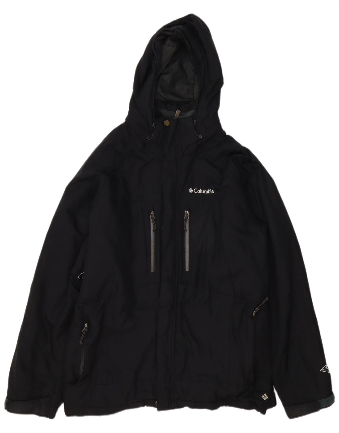 Giacca a vento con cappuccio da uomo Columbia UK 40 grande poliestere nero