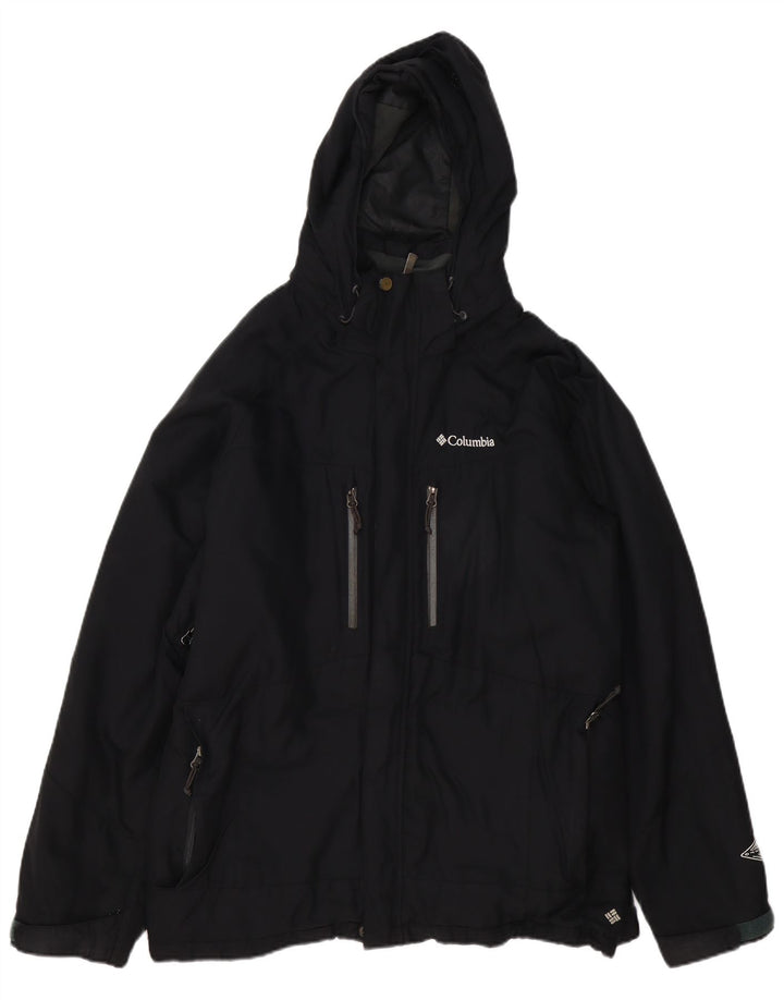 Giacca a vento con cappuccio da uomo Columbia UK 40 grande poliestere nero