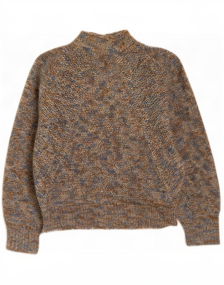 Maglione maglione da donna con collo dolcevita John Walker UK 16 grande marrone screziato