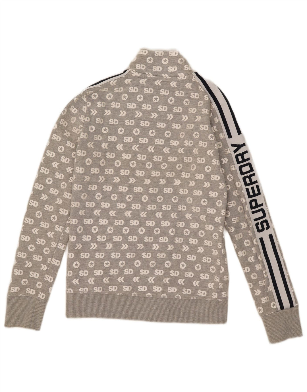 Giacca da ginnastica da donna con grafica Superdry UK 10 Small Cotone grigio