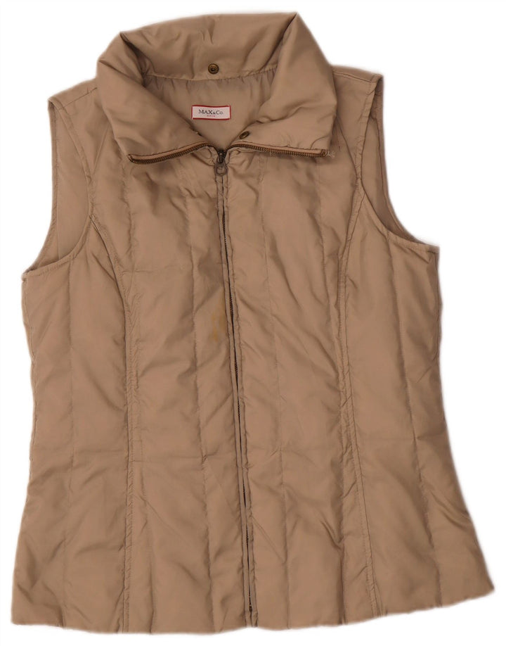 MAX & CO. Gilet imbottito da donna UK 10 piccolo nylon beige