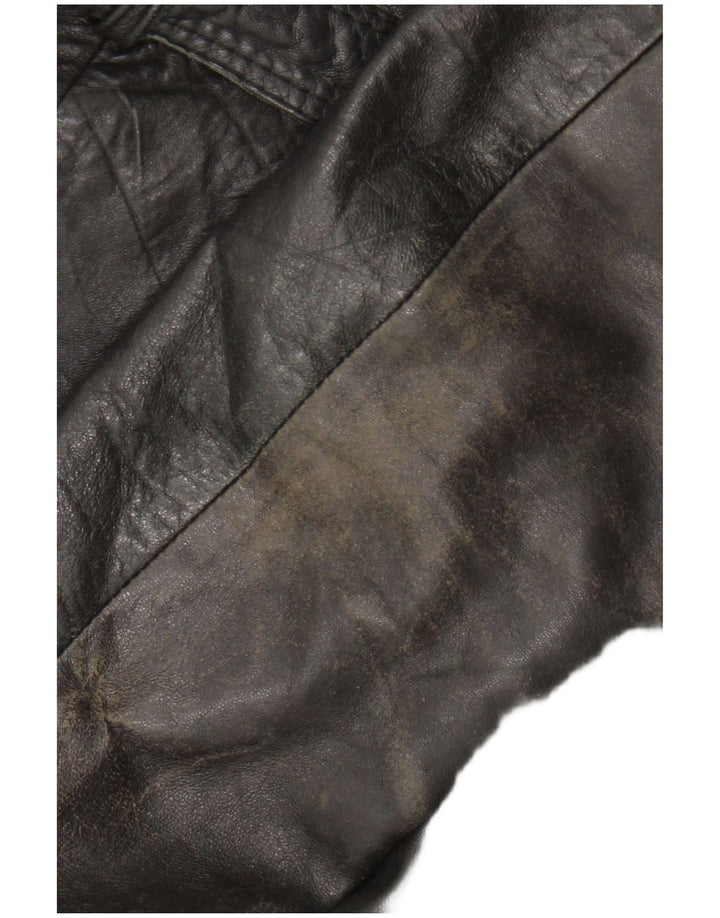 Giacca in pelle vintage da donna IT 50 XL in pelle nera