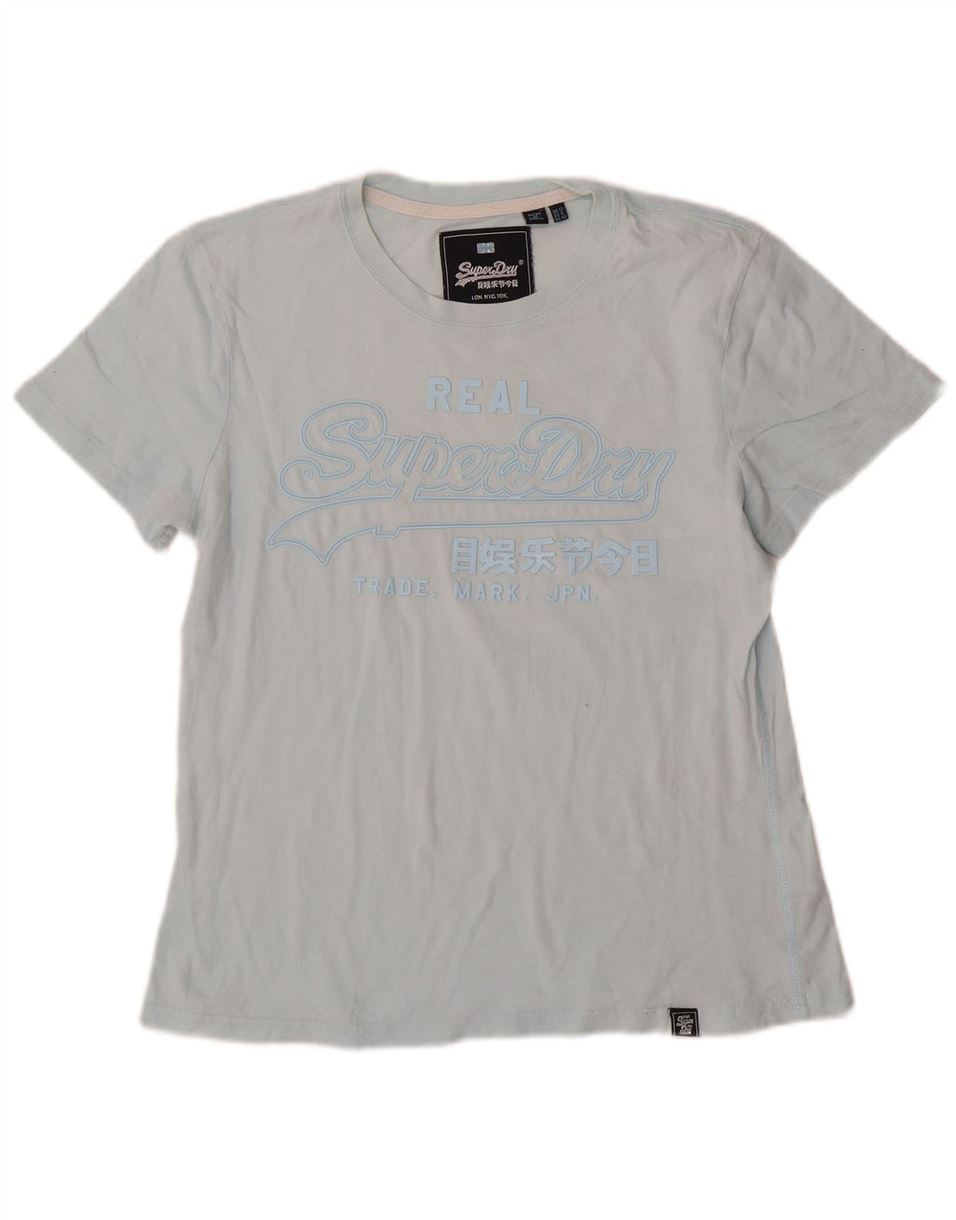 T-shirt grafica da donna Superdry Top UK 12 cotone blu medio