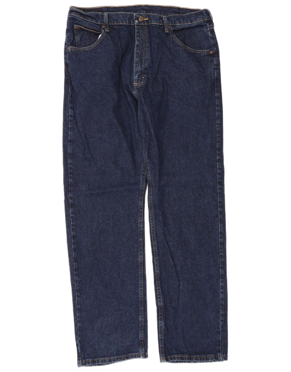 Jeans dritti da uomo Wrangler W36 L32 cotone blu navy