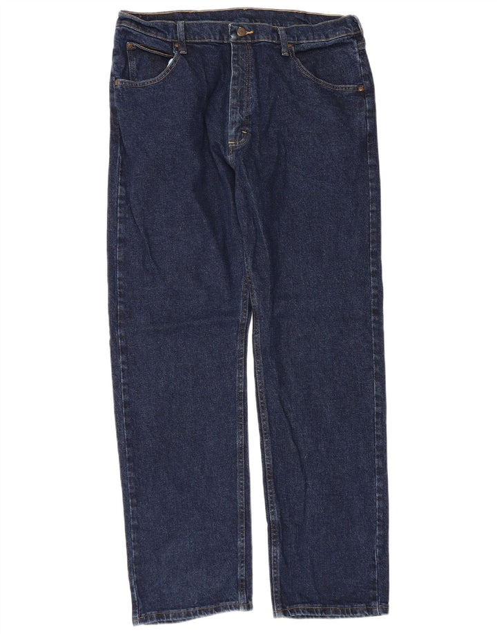 Jeans dritti da uomo Wrangler W36 L32 cotone blu navy