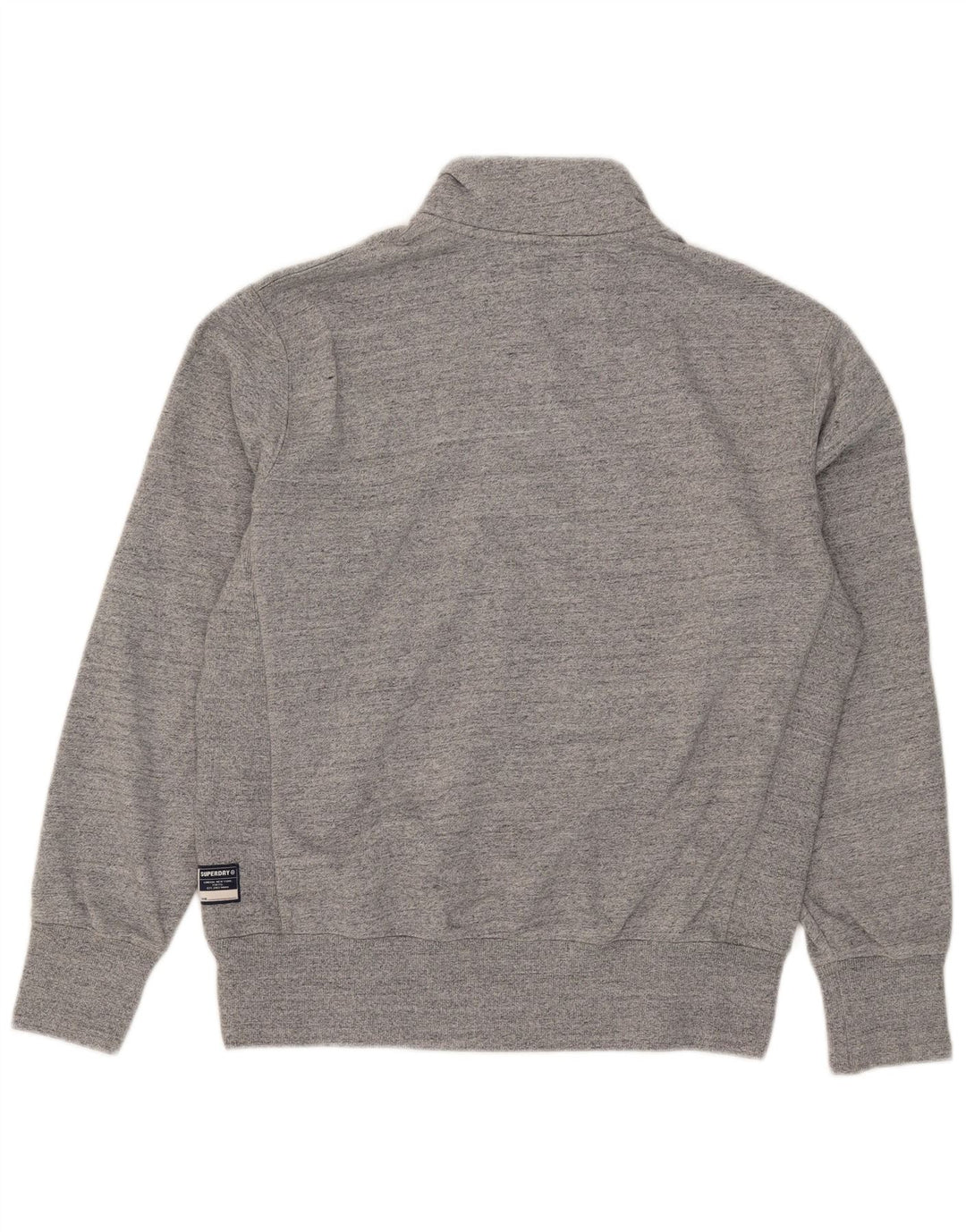 Felpa da uomo con collo con zip Superdry, maglione grande, cotone grigio