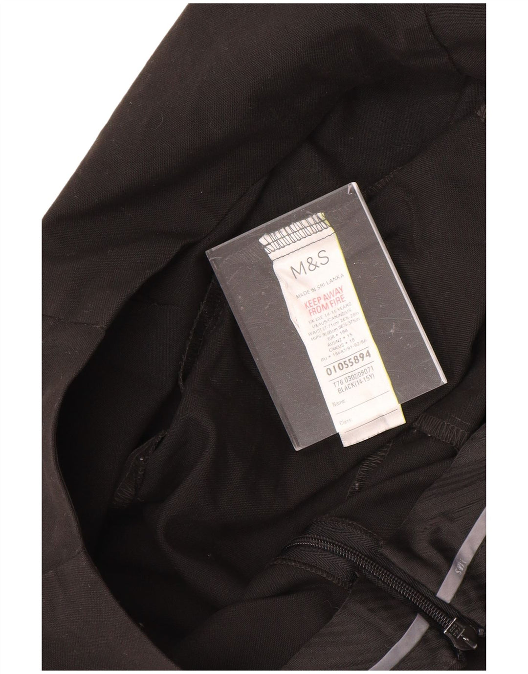 MARKS & SPENCER Girls Pencil Skirt 14-15 Years W28  Black Polyester