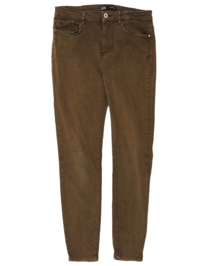 Jeans corti da donna Zara EU 40 medio W30 L26 cotone kaki