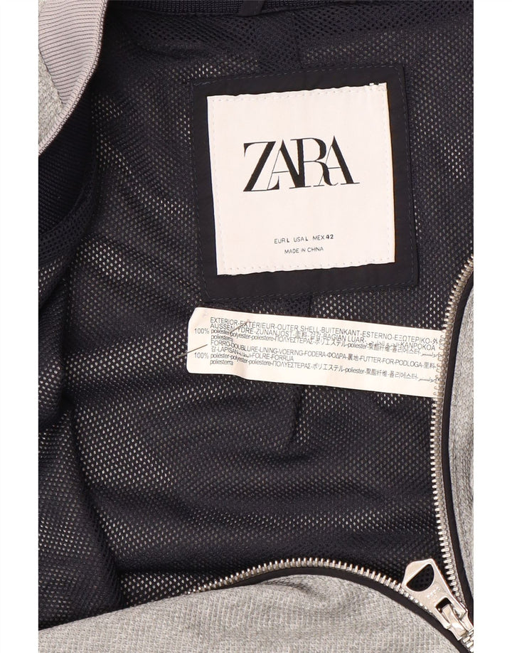 Giubbotto bomber da uomo Zara UK 40 grande poliestere grigio