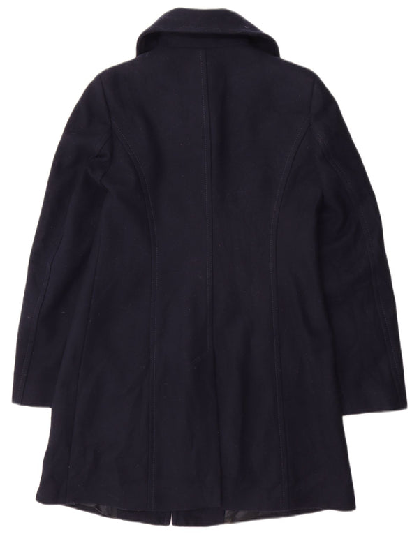 Cappotto Donna Benetton IT 42 Medio Blu Navy Lana