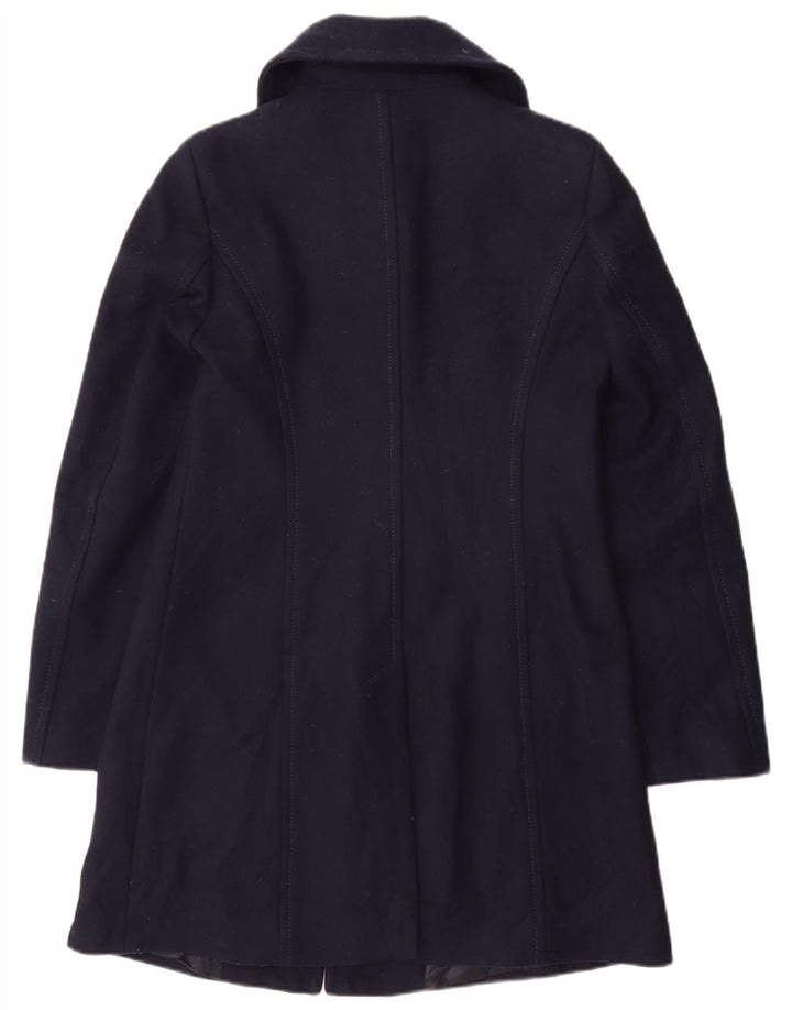 Cappotto Donna Benetton IT 42 Medio Blu Navy Lana