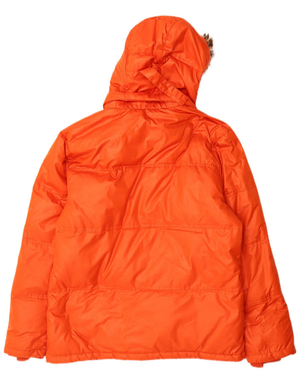 Giacca imbottita con cappuccio Fila da uomo UK 36 Small Arancione Poliestere