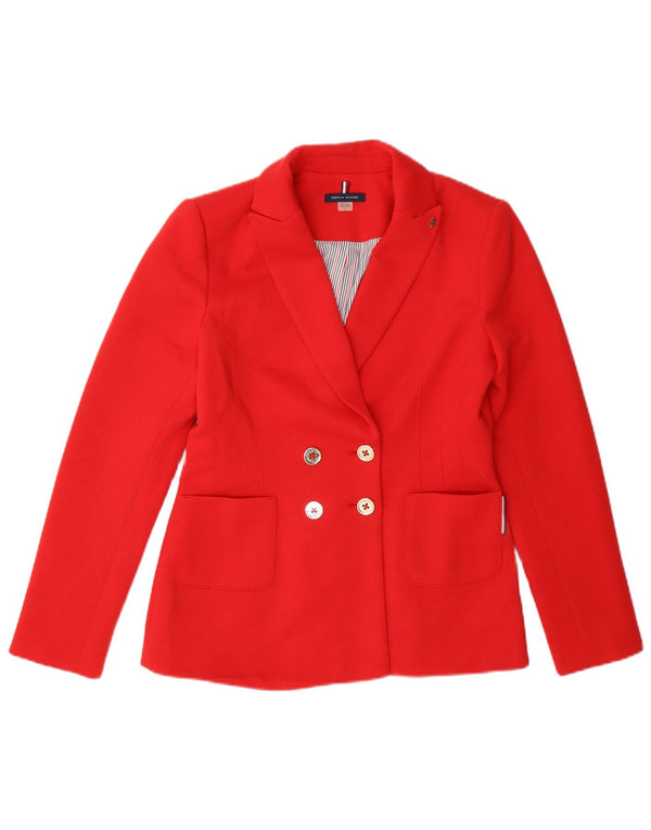 Giacca blazer doppiopetto da donna Tommy Hilfiger US 2 XS poliestere rosso