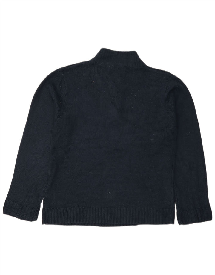 PIERRE CARDIN Maglione da uomo con zip e collo medio blu navy in acrilico