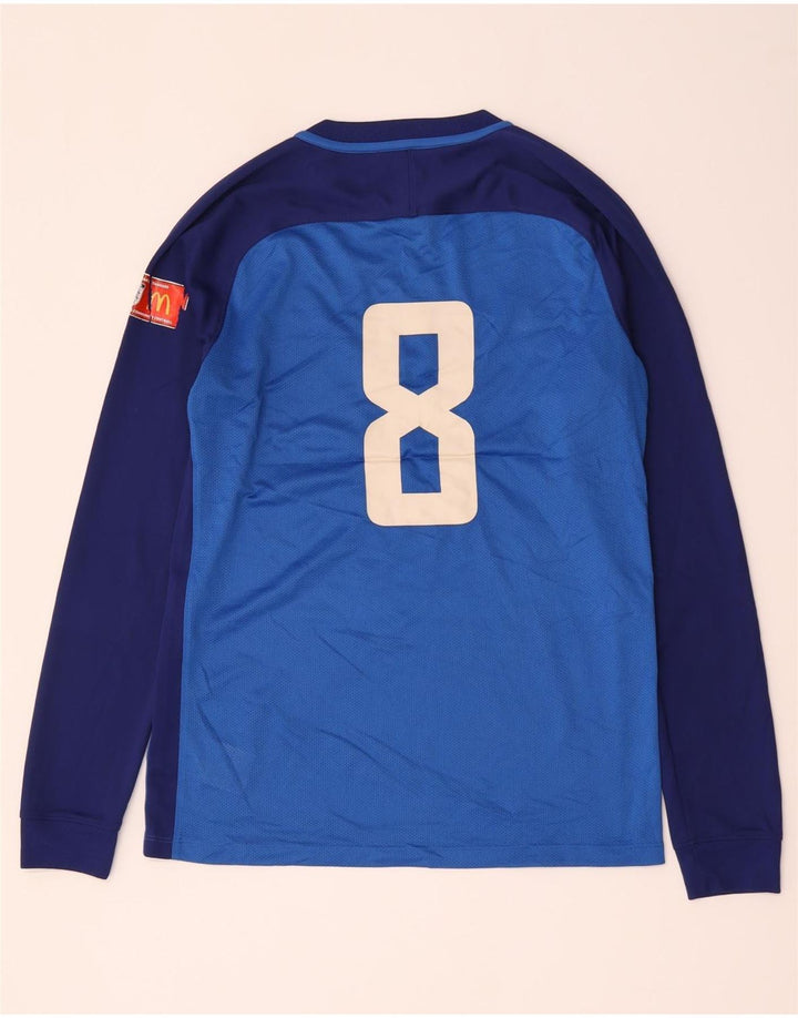 Nike Dri Fit Graphic Top da uomo a maniche lunghe in poliestere color block blu medio