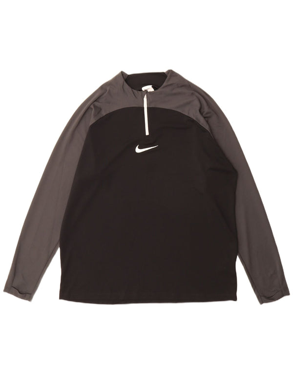 Maglia Nike Dri Fit da uomo a maniche lunghe XL nera color block
