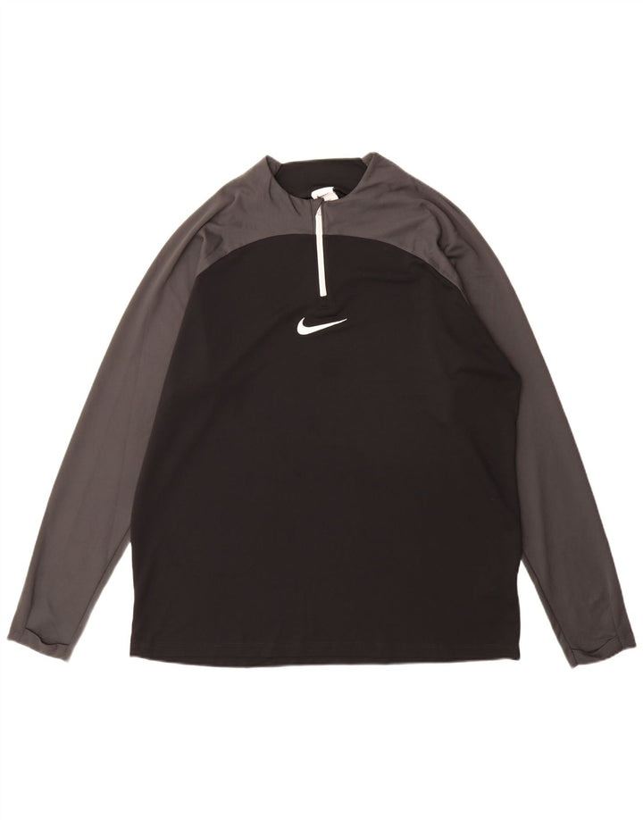 Maglia Nike Dri Fit da uomo a maniche lunghe XL nera color block