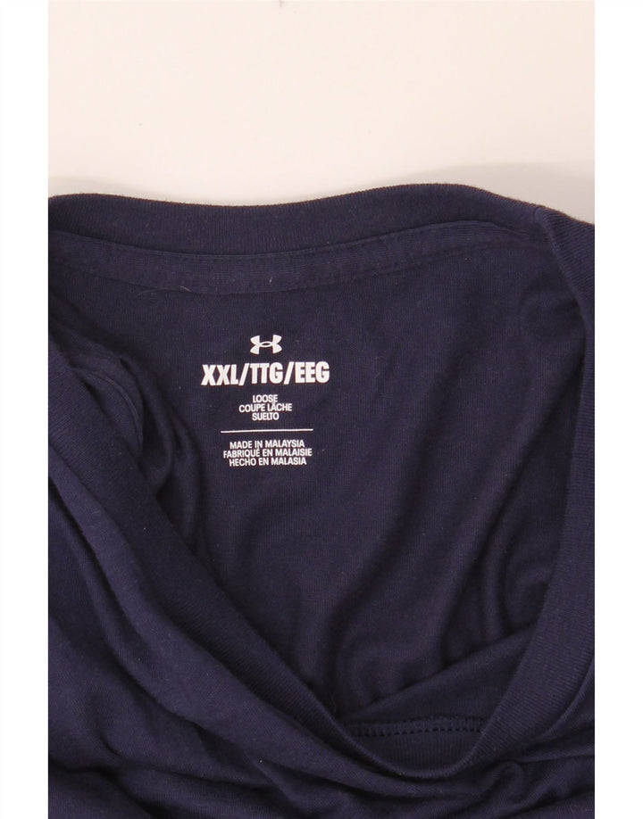 UNDER ARMOUR Mens Graphic T-Shirt Top 2XL Navy Blue