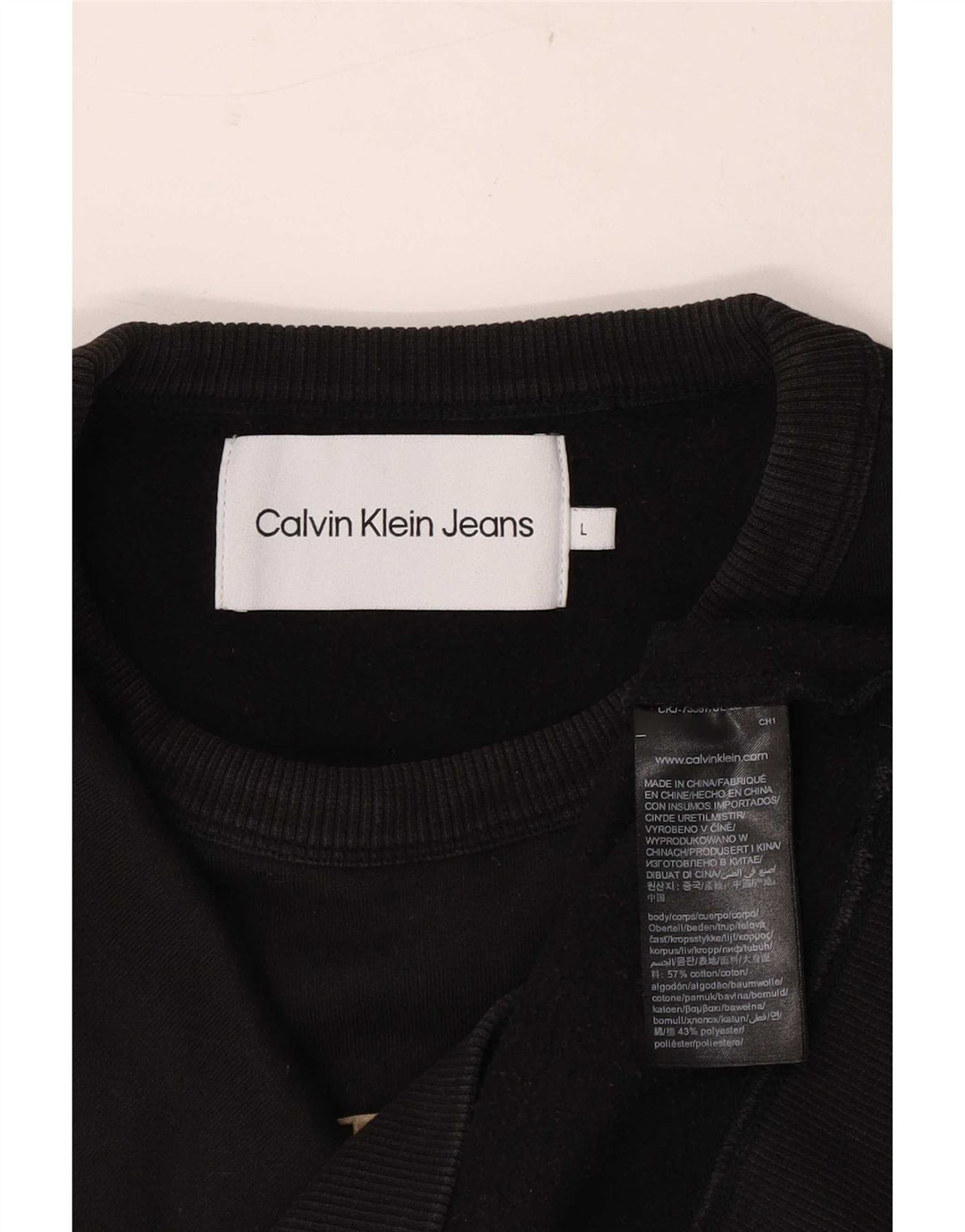 Calvin Klein Jeans Felpa grafica da uomo Maglione grande cotone nero