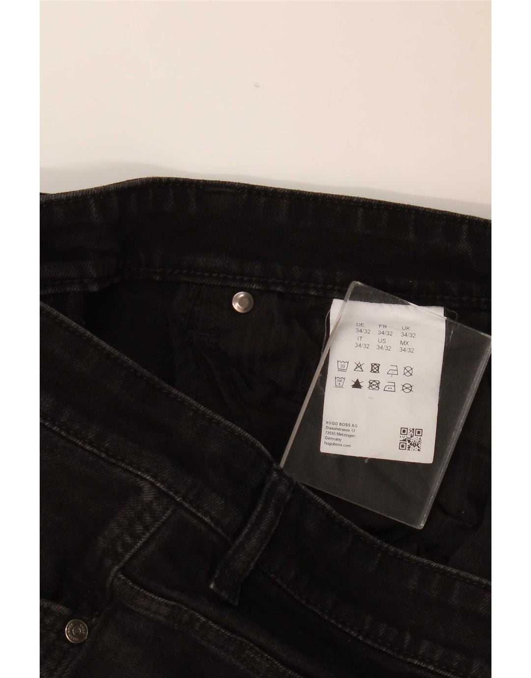 Jeans dritti da uomo Hugo Boss W34 L32 cotone nero