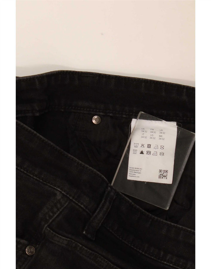 Jeans dritti da uomo Hugo Boss W34 L32 cotone nero