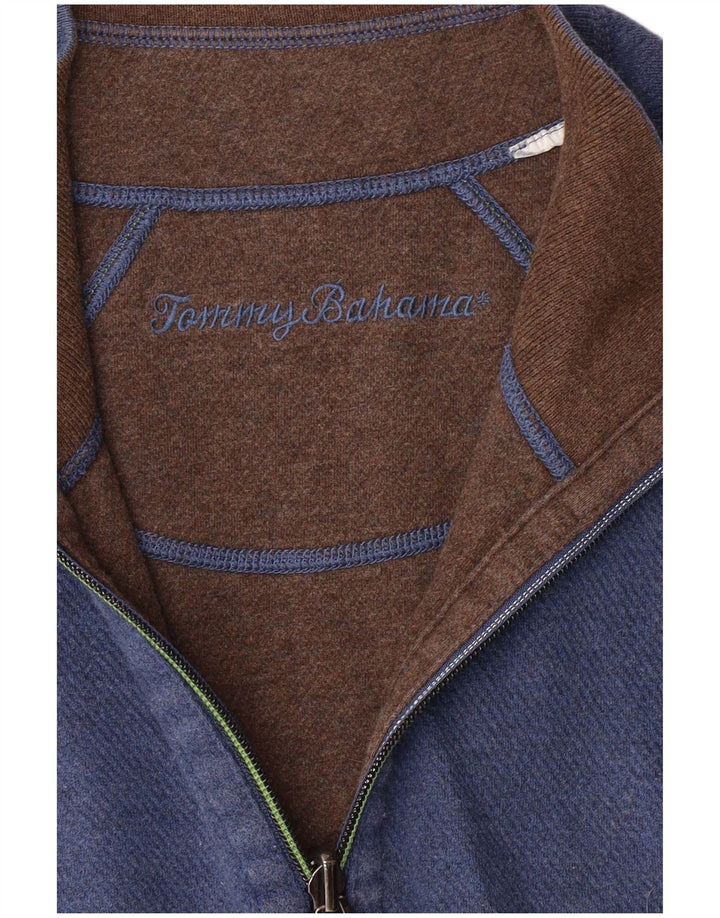 Tommy Bahama Felpa con collo con zip da uomo Maglione grande blu