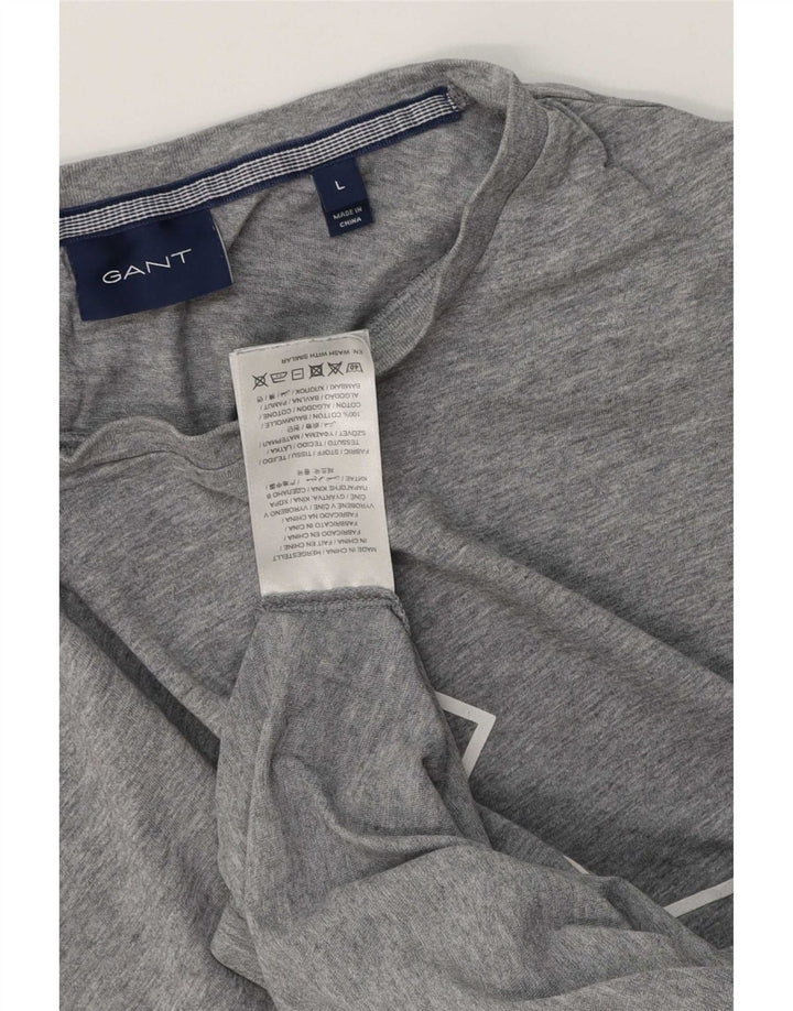 Gant T-shirt grafica da uomo Top grande in cotone grigio